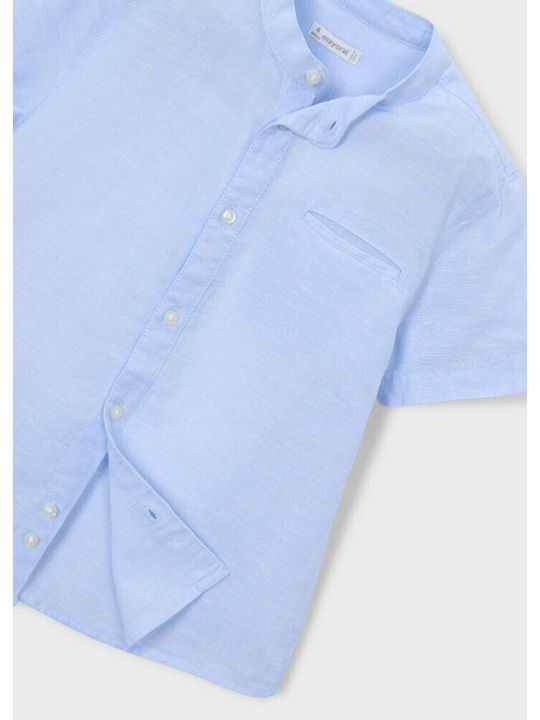 Kids Short-sleeved One-color Shirt Celeste