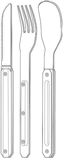 Akinod Camping Cutlery Set Straight 12h34 A01m00060 Whitebait
