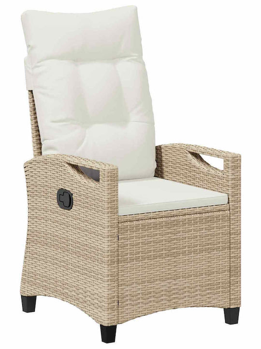 Outdoor-Stuhl Metallisch Beige 56x60x112εκ.