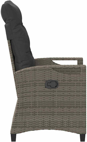 Outdoor Chair Metallic Gray 56x60x112cm