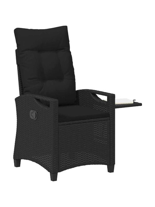 Καρέκλα Εξωτερικού Χώρου Rattan Μαύρο 56x60x112εκ.