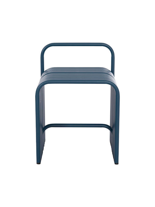 Stool For Living Room Metallic Blue Color 40x38x55cm