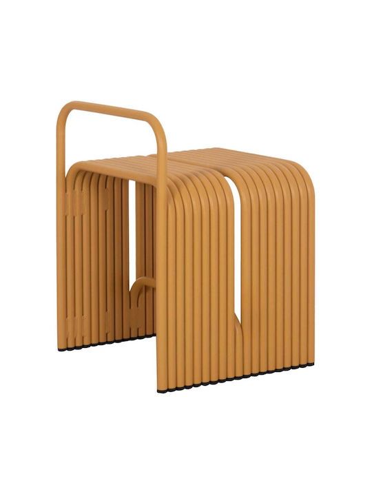 Stool For Living Room Metallic Mustard Color 40x38x55cm