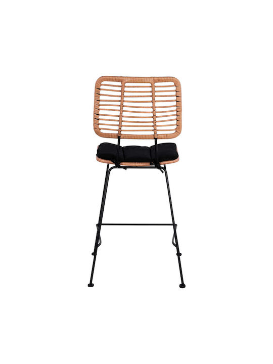 Metallic Bar Stool for Outdoor Space Beige 55x56x107cm