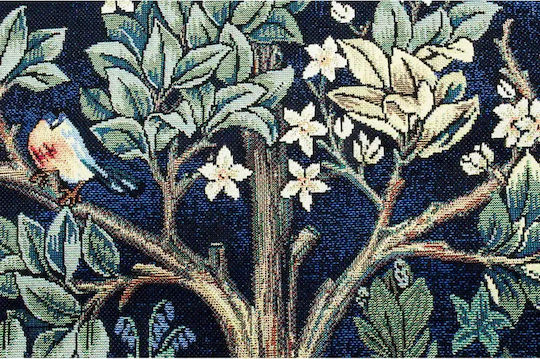 Signare Decorative Tapestry Handmade Blue Made of Fabric 197x139cm