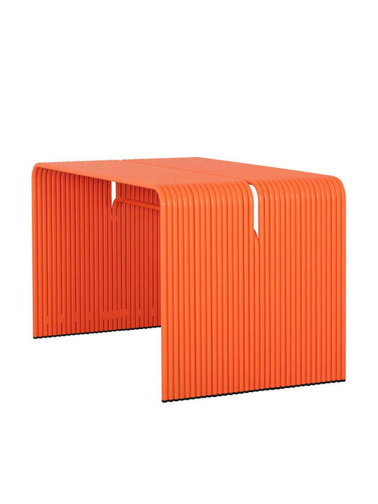 Table Dining Room Aluminum Orange 121x70x70cm