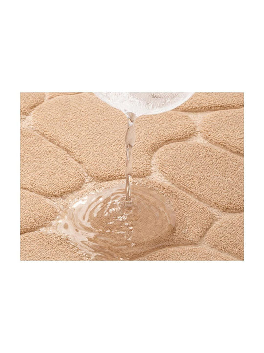 Rutschfest Badematte Memory-Schaum Rechteckig AT2760 Beige 50x80cm