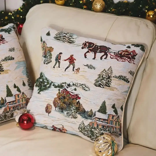 Signare Decorative Pillow Case 45x45cm Christmas Sleigh