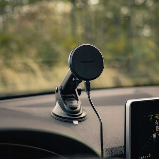Spacecase Auto Handyhalterung mit Magnet und Kabelloses Laden MagSafe Schwarz
