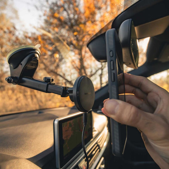 Spacecase Auto Handyhalterung mit Magnet und Kabelloses Laden MagSafe Schwarz