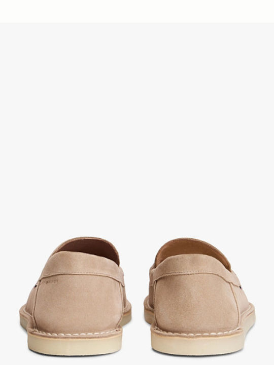 Men's Suede Loafers Beige