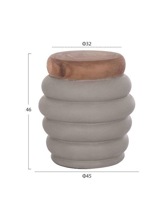 Round Side Table Gray M45xL45xH46cm
