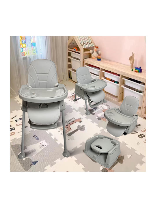 ForAll Moon Baby Highchair 3 in 1 with Adjustable Height Light Gray