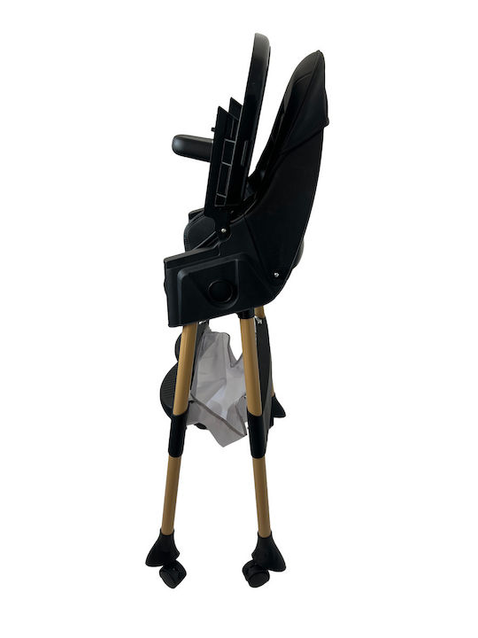 ForAll Bebe Foldable Baby Highchair 4 in 1 with Adjustable Height Black