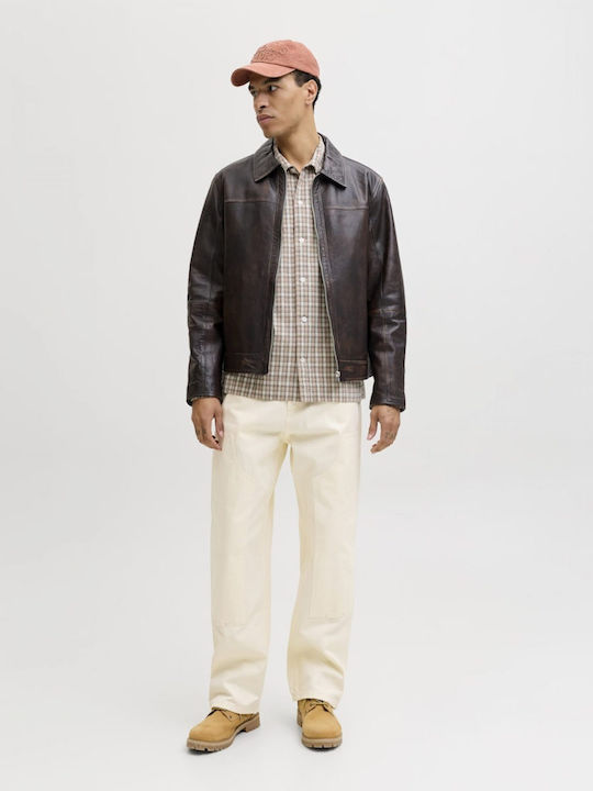 Men's Jeans Pants with Relaxed Baggy Fit Ecru