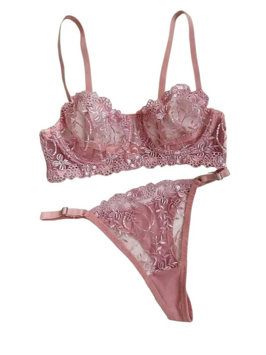 Arona Underwear Set with Bra & String Powder