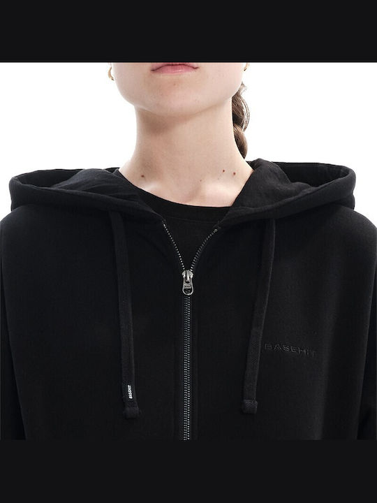Damen Sweatshirtjacke Kapuzen Black