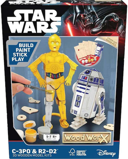 Star Wars Jucărie de Construcție din Lemn C-3po & R2d2