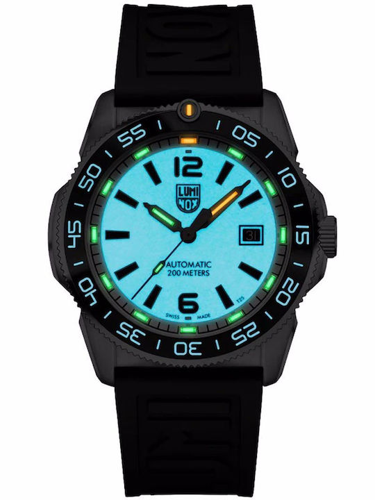 Men's Watch Battery with Black Rubber Strap