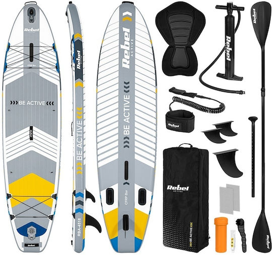 Rebel Inflatable SUP Board with Length 3.35m Gray