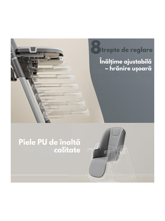 Qova Klappbarer Baby Hochstuhl 3 in 1 Grau