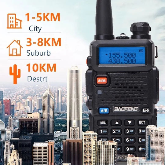 Baofeng UV-5R Walkie Talkie 5W Set of 2pcs