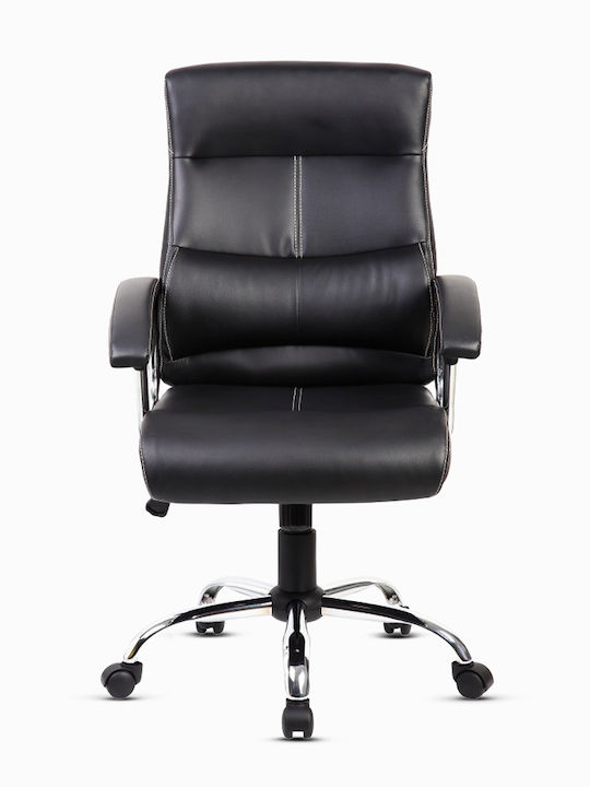 Reclining Office Chair with Fixed Arms Black