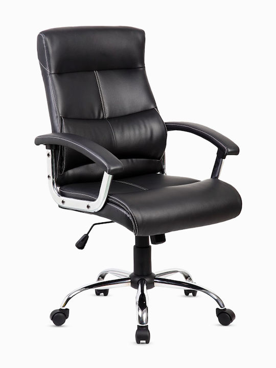 Reclining Office Chair with Fixed Arms Black