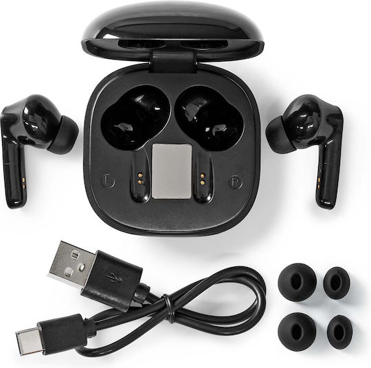 Nedis In-ear Bluetooth Handsfree Ακουστικά με Θήκη Φόρτισης Μαύρα