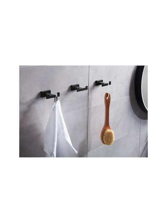 Bronze Art Double Wall-Mounted Bathroom Hook ​13x5cm Silver