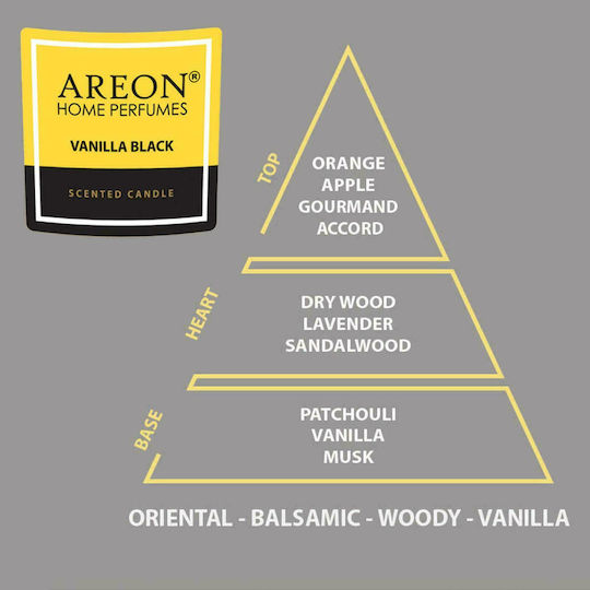 Areon Αρωματικό Κερί σε Βάζο με Άρωμα Vanilla Black 120gr