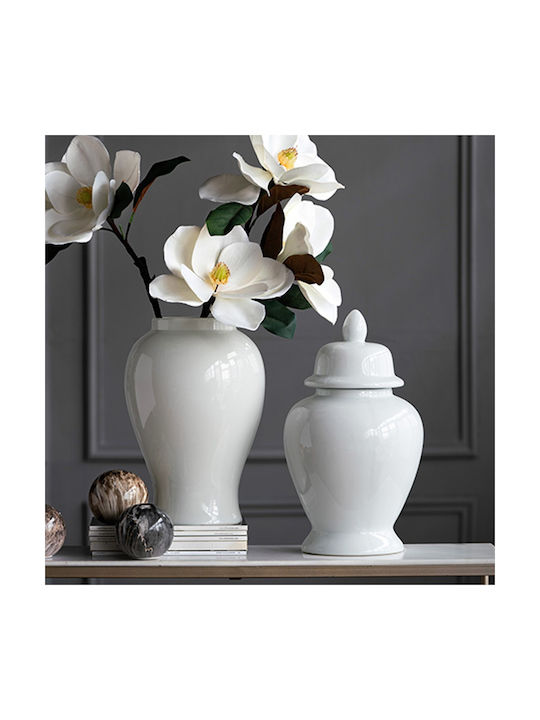 Artekko Decorative Vase Ginger White 25x25x51cm