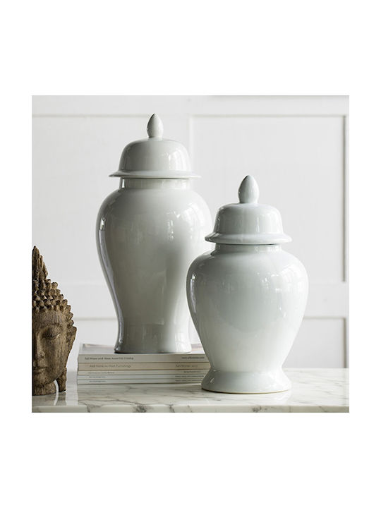 Artekko Decorative Vase Ginger White 25x25x51cm