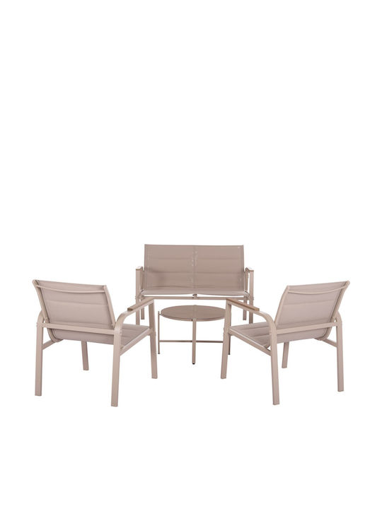 Garten- und Outdoor-Möbelsets 4 Stück Cappuccino
