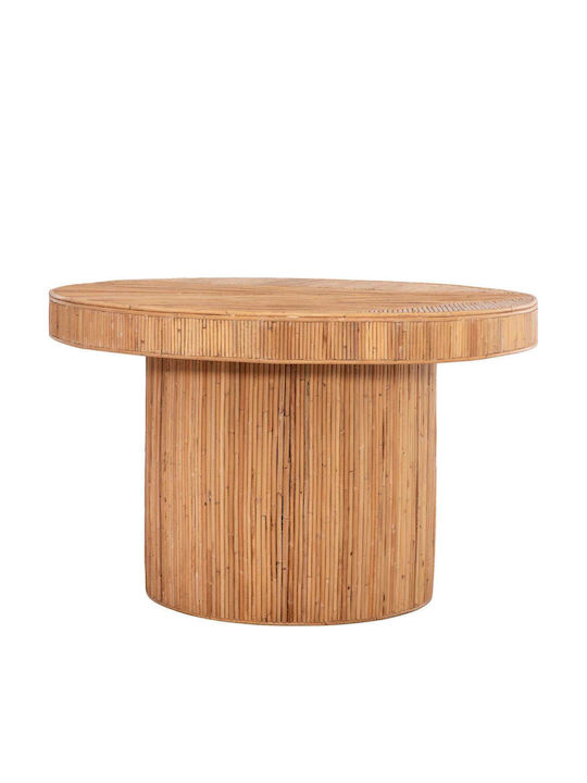 Τραπέζι Τραπεζαρίας Rattan Φυσικό χρώμα 120x120x76εκ.