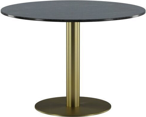 Dallas 175 Round Table Dining Room with Marble Surface Gold, Black Marble 75x75cm