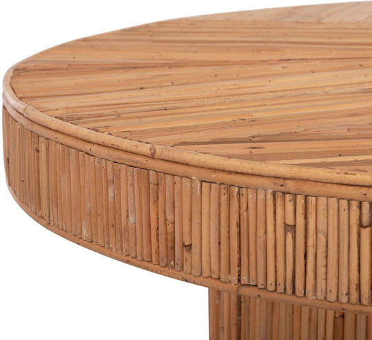 Τραπέζι Τραπεζαρίας Rattan Φυσικό χρώμα 120x120x76εκ.