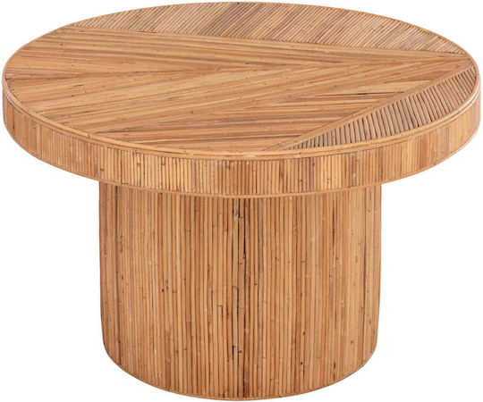 Τραπέζι Τραπεζαρίας Rattan Φυσικό χρώμα 120x120x76εκ.