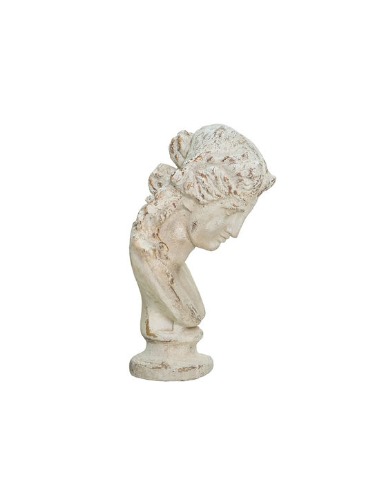 Artekko Statue Διακοσμητική Προτομή Μαγνήσιο Λευκή Πατίνα 38x43x72 Cm