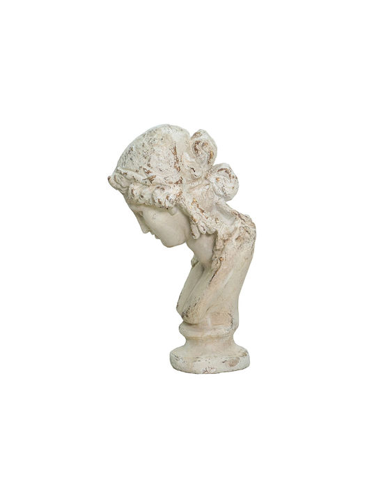 Artekko Statue Διακοσμητική Προτομή Μαγνήσιο Λευκή Πατίνα 38x43x72 Cm