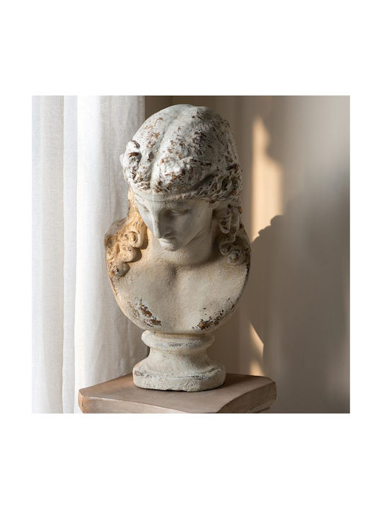 Artekko Statue Διακοσμητική Προτομή Μαγνήσιο Λευκή Πατίνα 38x43x72 Cm