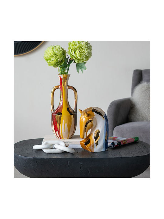Artekko Ekko Decorative Ceramic Horse Multicolored 18.2x10.3x27 Cm