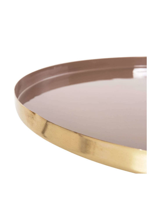 Round Side Table Metal Somon Beige 46x46x46.5 cm