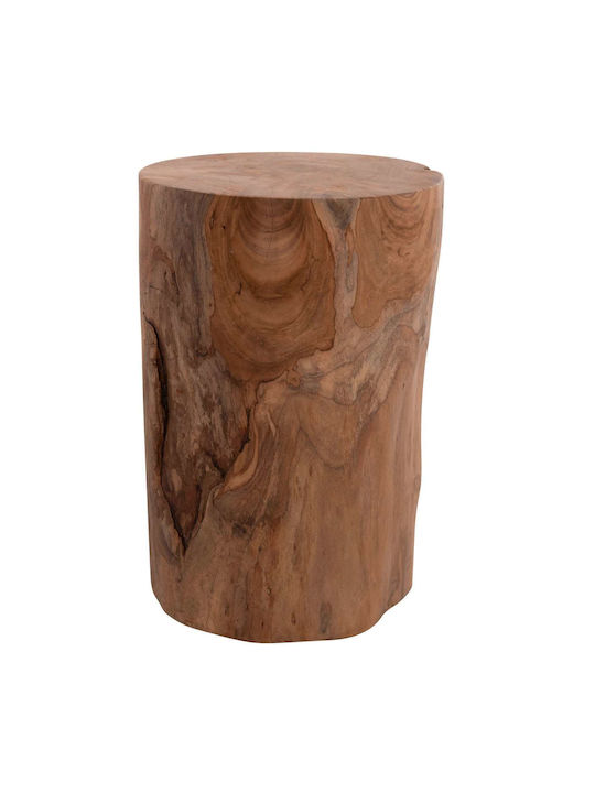 Round Side Table Made of Solid Wood Natural 30x30x45 cm
