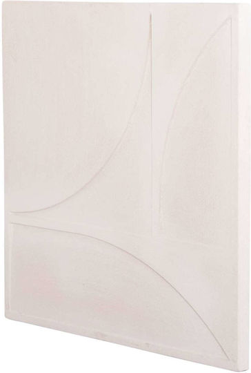 Quadratisches Gemälde Fb94507 MDF Off-White Farbe 80x4 Dicke X80