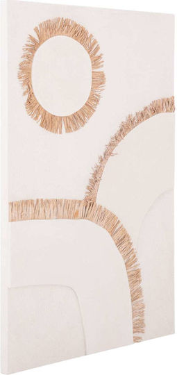 Rechteckiges Gemälde Fb94531 MDF in Off-White - Beige Dekoration 80x4,5 Dicke X120cm