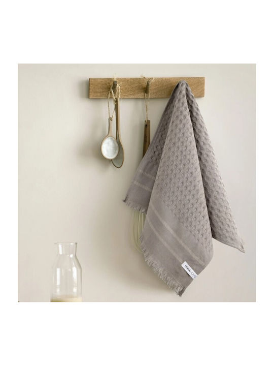 Nima Honeycomb Handtuch aus 100% Baumwolle in Gray Farbe 40x60cm