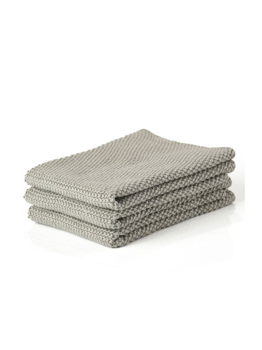 Zone Denmark Towel from 100% Cotton in Gray Color 27x27cm 3pcs