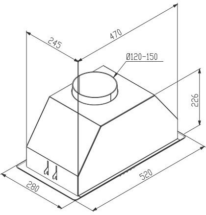 Celect Kamin-Dunstabzug 52cm Inox