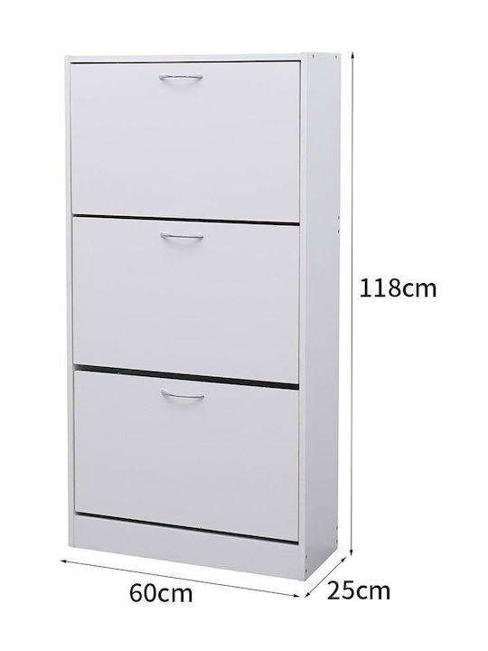Holz Schuhschrank Cynthia 3d 60x24x118cm